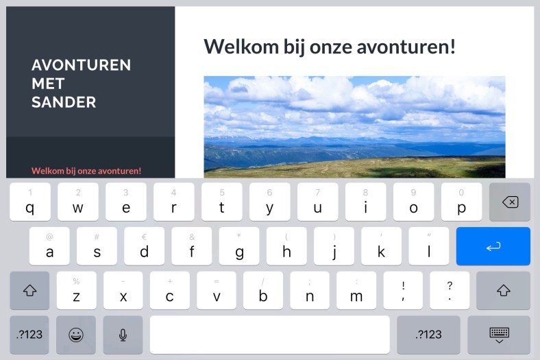 Het toetsenbord van een iPad