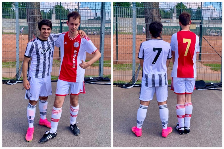 Sander samen met de nummer 7 van Juventus